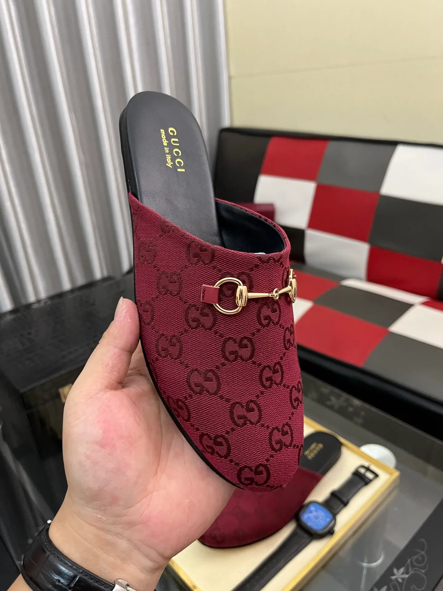 Men's shoes 💰480⌚️⌚️[Gucci] 2024 new season half-slip men's shoes, made of Italian imported first-layer frosted cowhide➕sheepskin lining, original hardware buckle, original combination wear-resistant outsole, real shot 🎬 Very comfortable on the feet, size 36-44